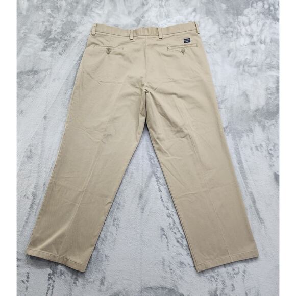 Dockers Pants Mens W38 L29 Tan Individual Fit Waistband Pleated Trouser Preppy - Picture 2 of 11